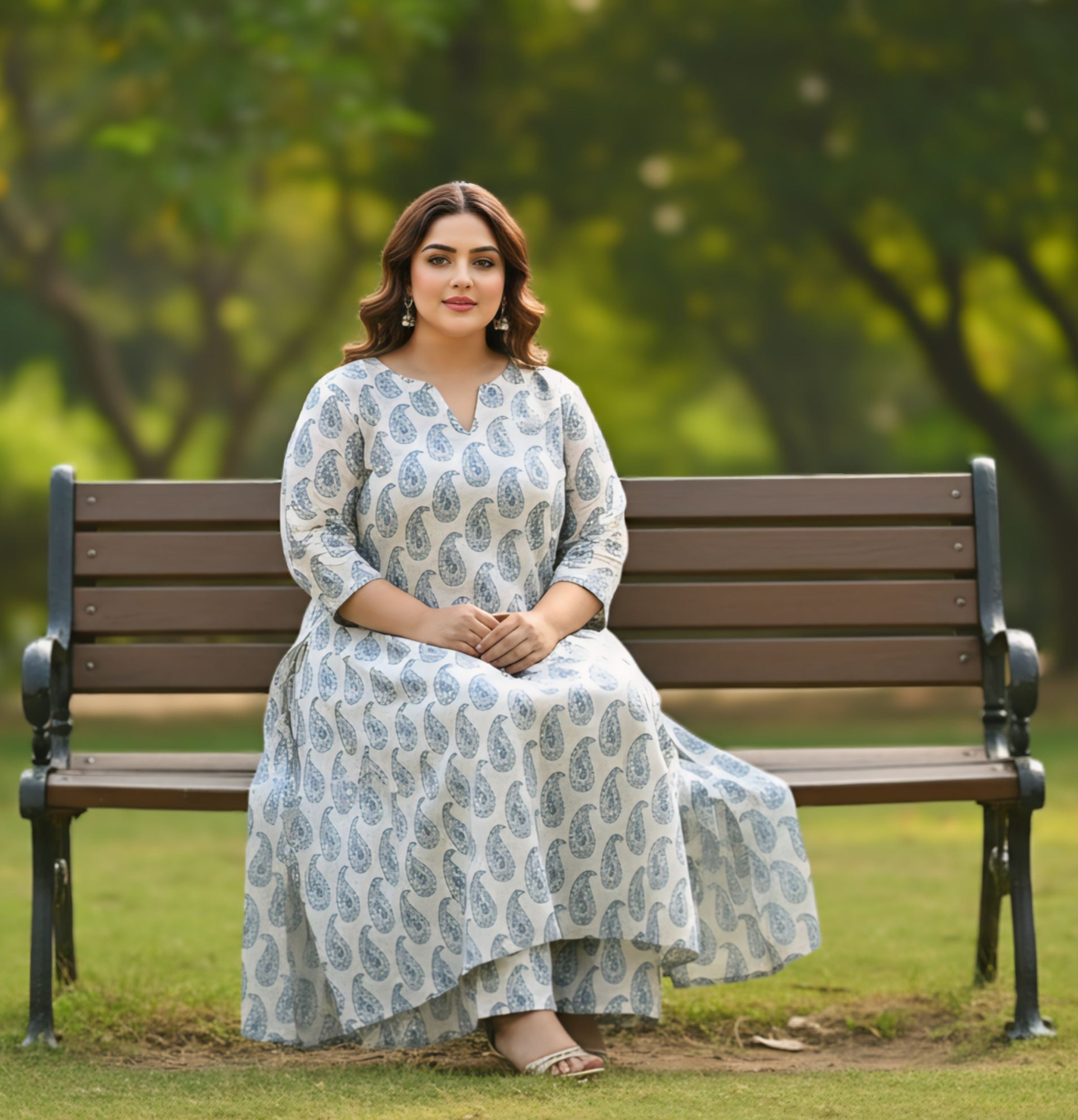 White floral Cord Set