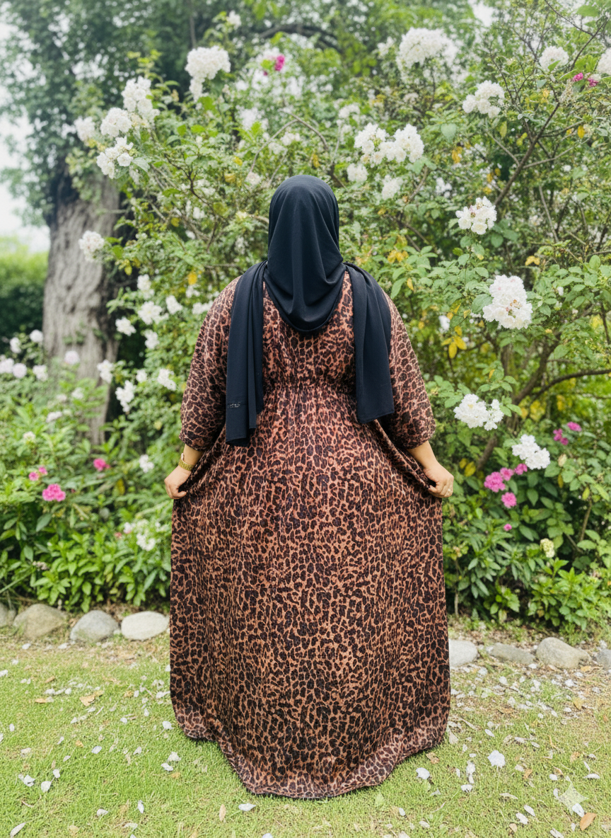 Animal print Kaftan Gown
