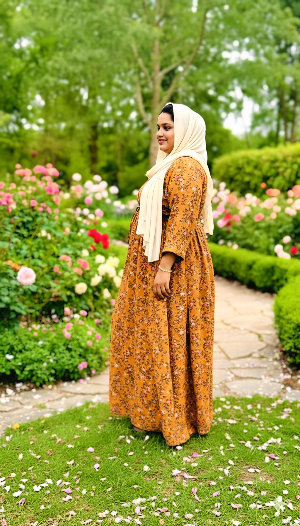 Mustard Shade Florel Kafthan Top