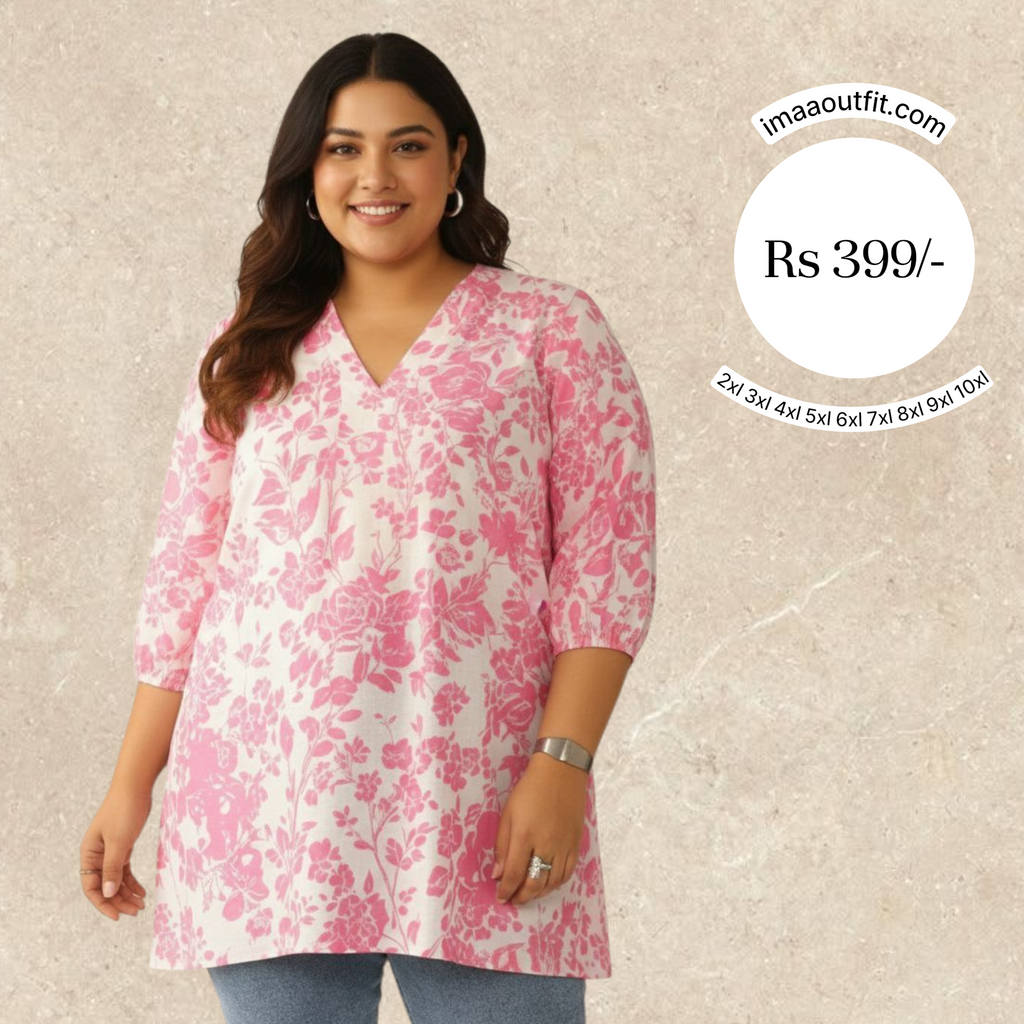 Pink Printed Florel Top