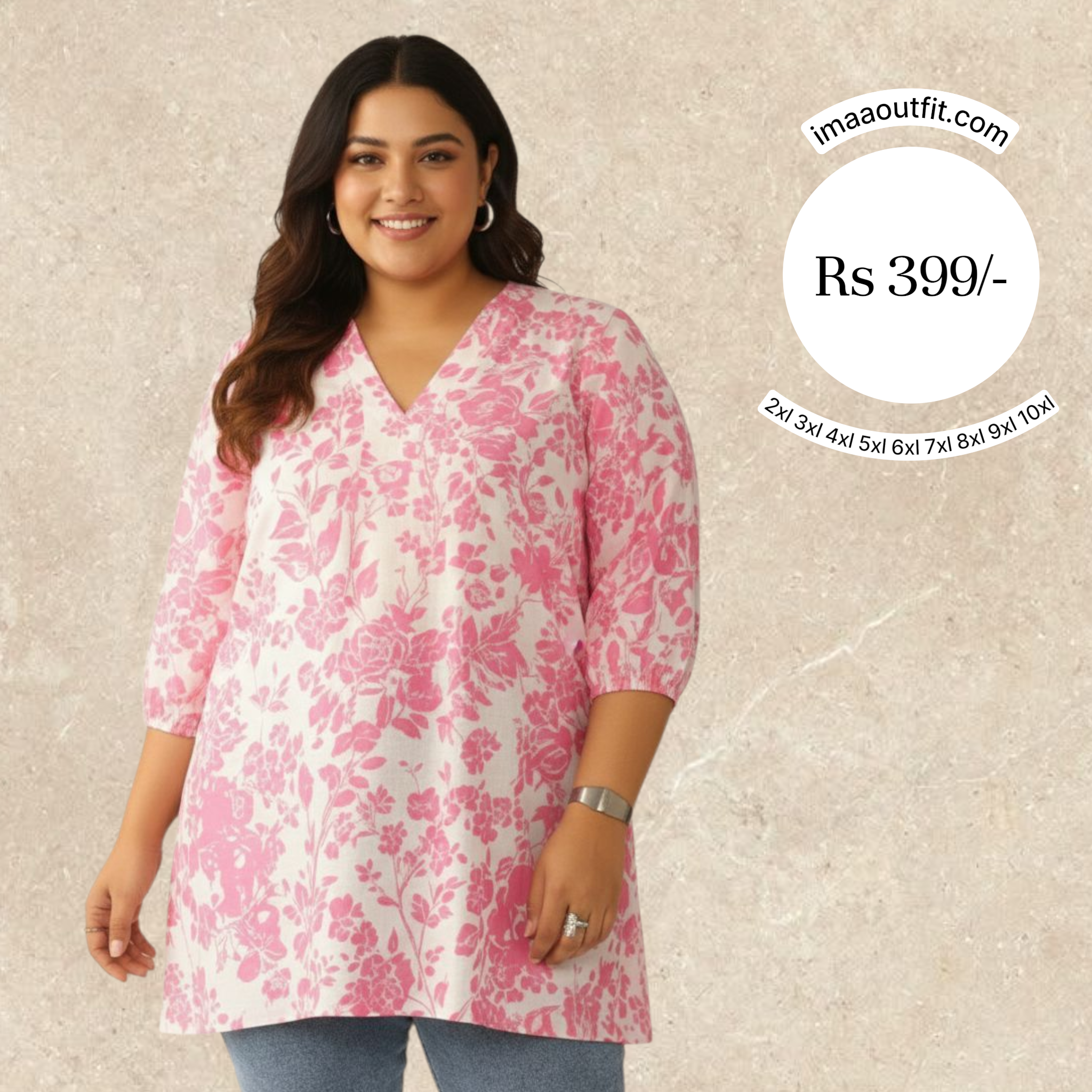 Pink Printed Florel Top
