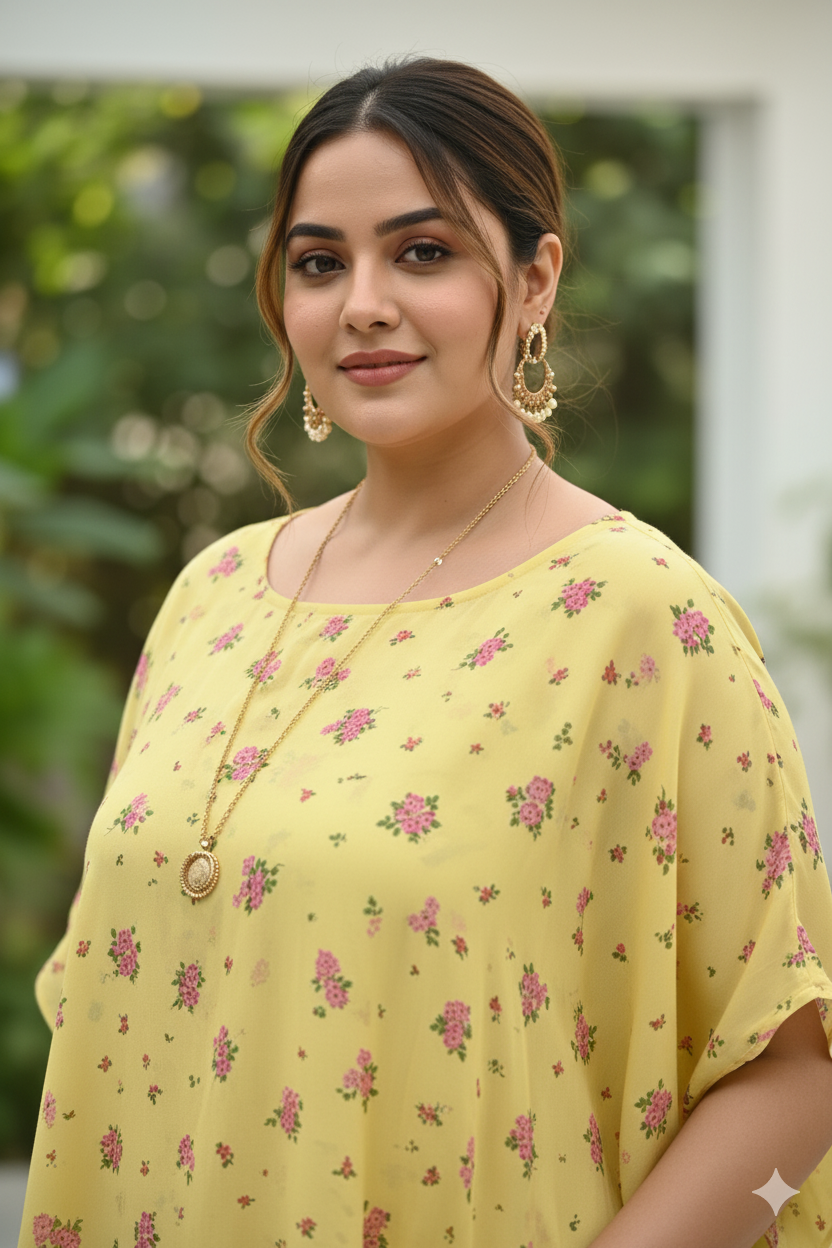 Yellow Kafthan Cord Set