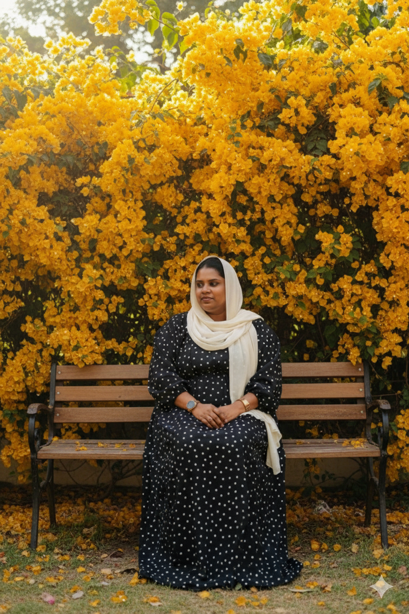 Black Dot Print Gown