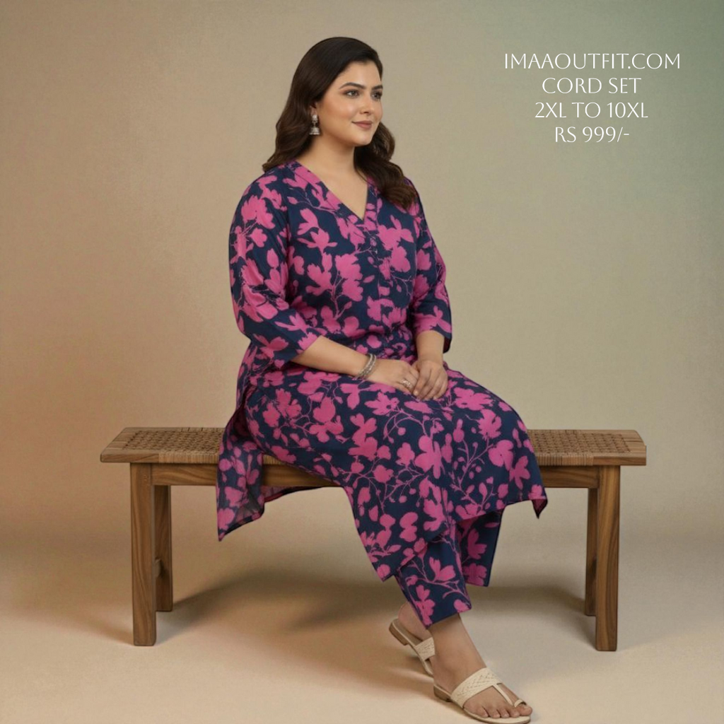 Purple floral Cord Set