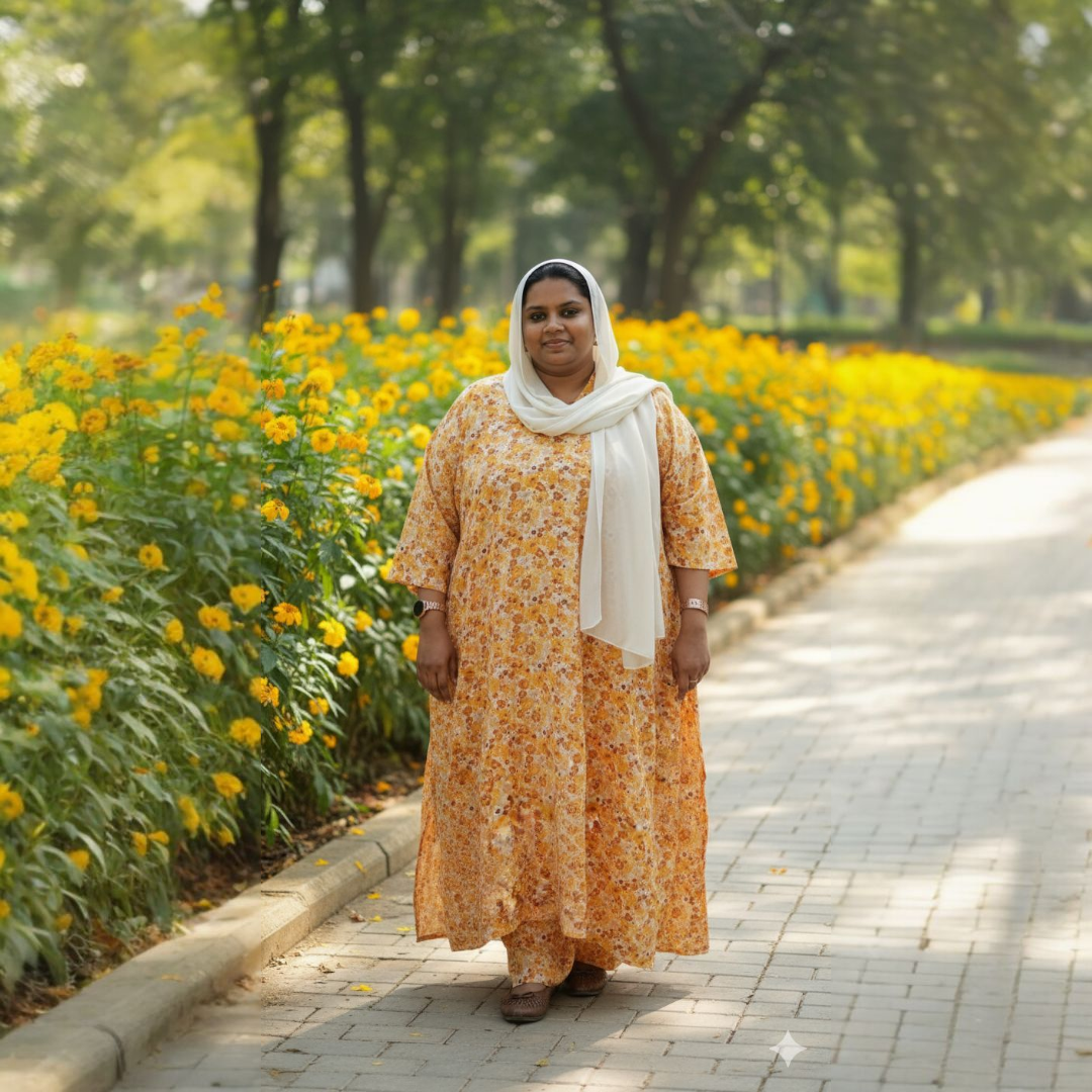 Yellow florel Cord Set