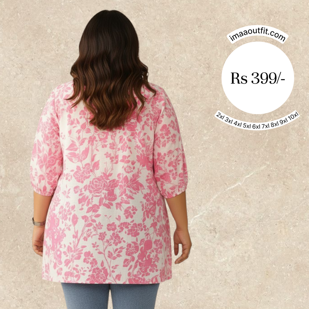 Pink Printed Florel Top