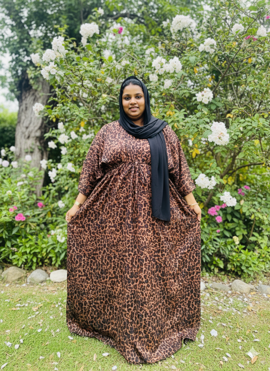 Animal print Kaftan Gown