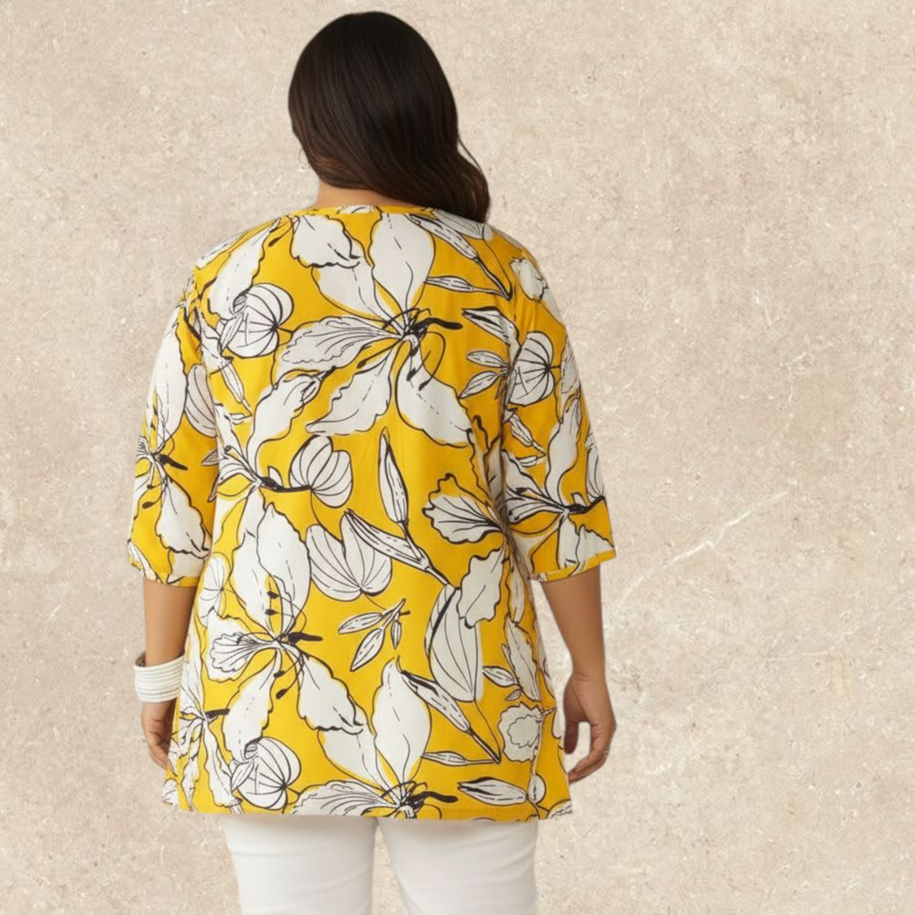 Yellow Printed Florel Top