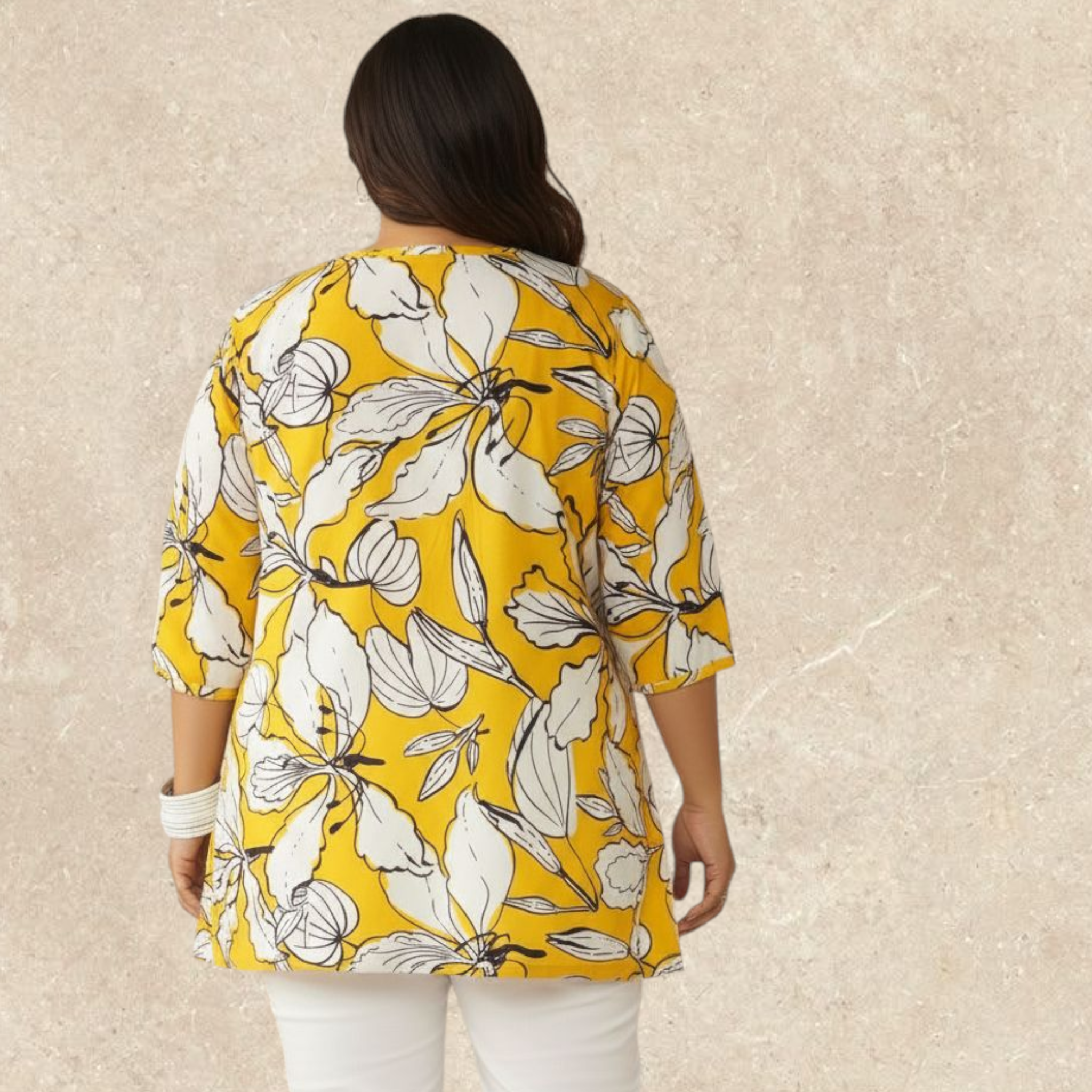 Yellow Printed Florel Top