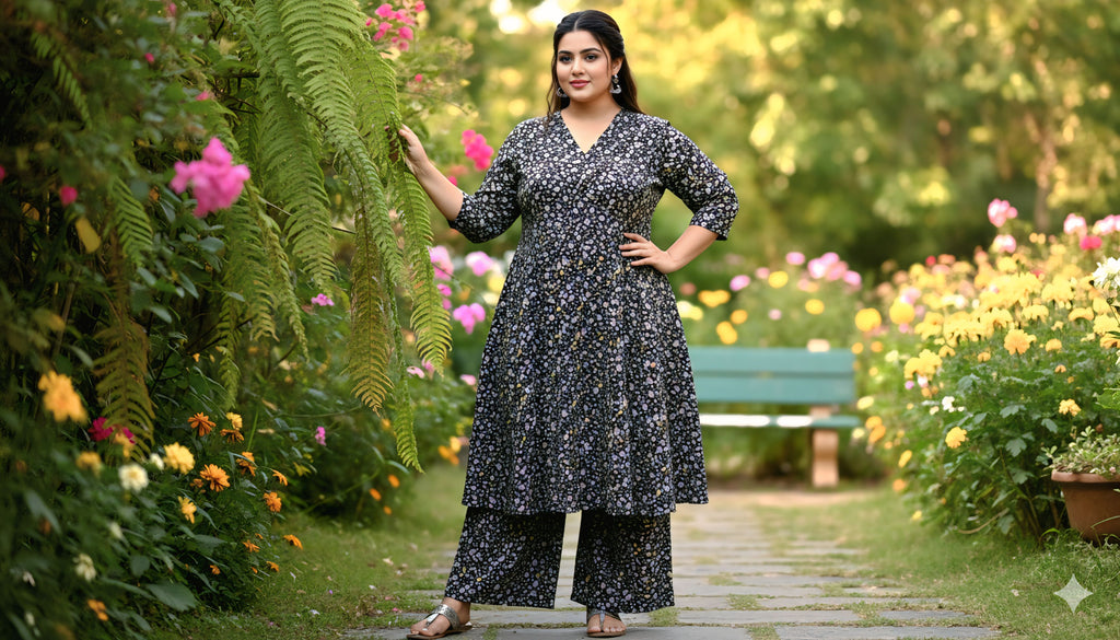 Black Florel Cord Set