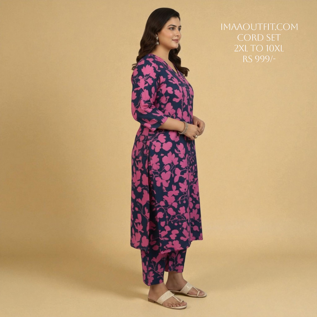 Purple floral Cord Set