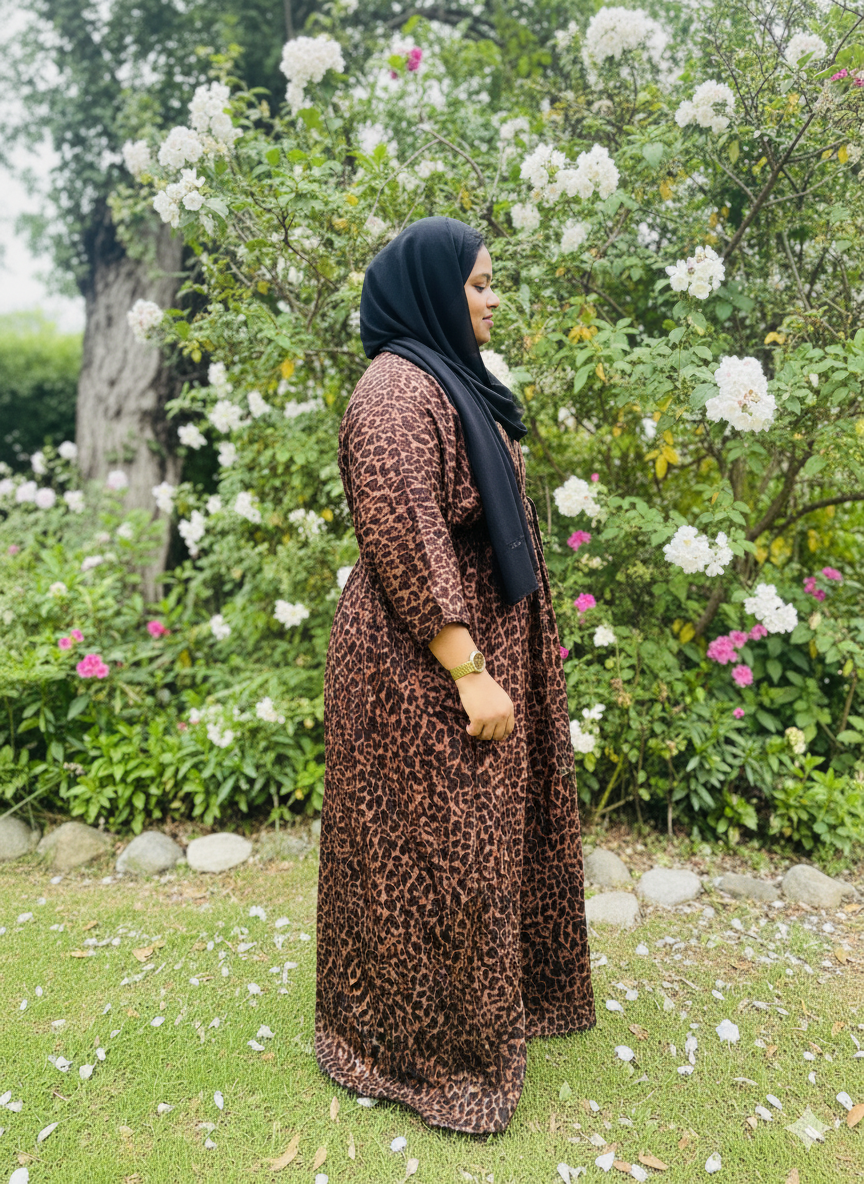 Animal print Kaftan Gown