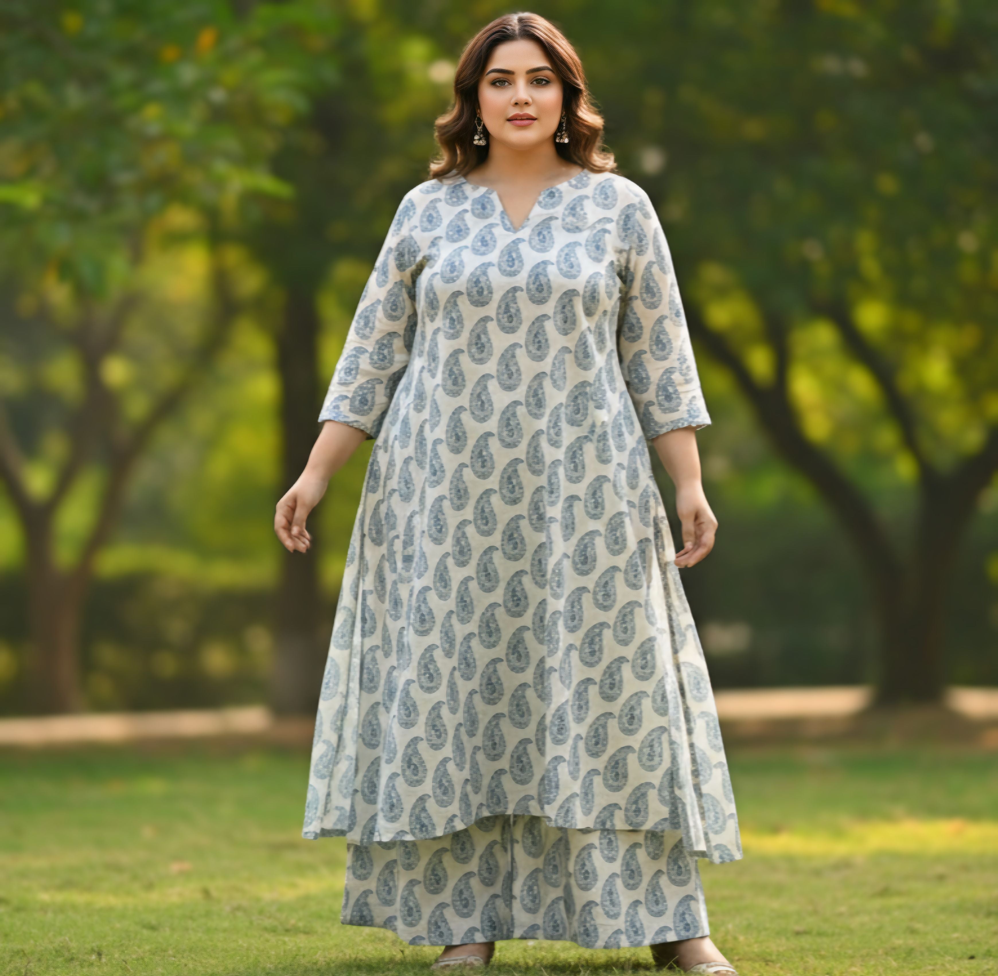 White floral Cord Set