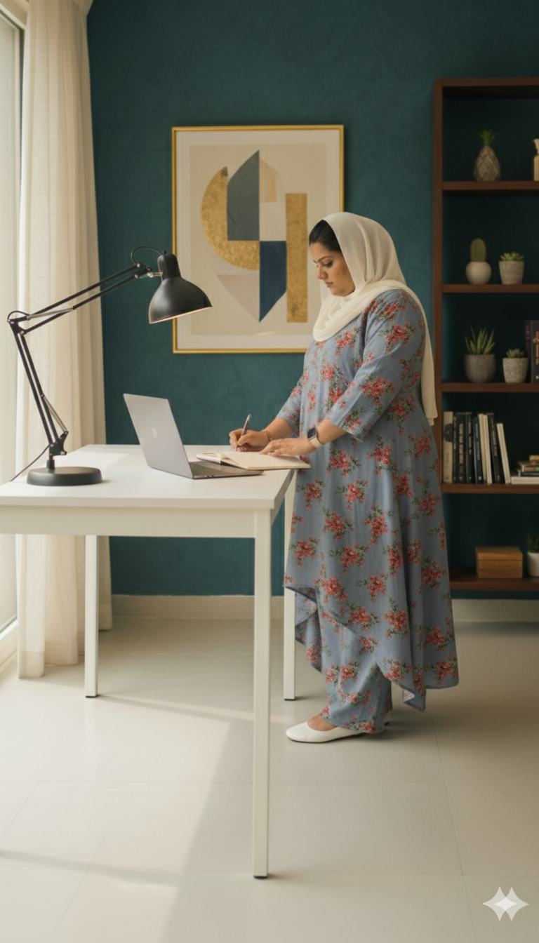 Grey Florel Cord Set