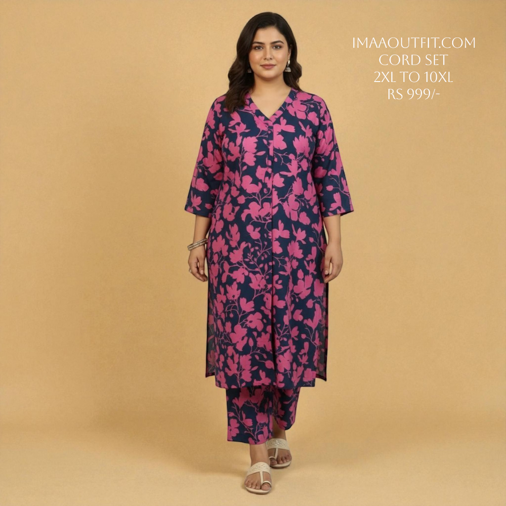 Purple floral Cord Set