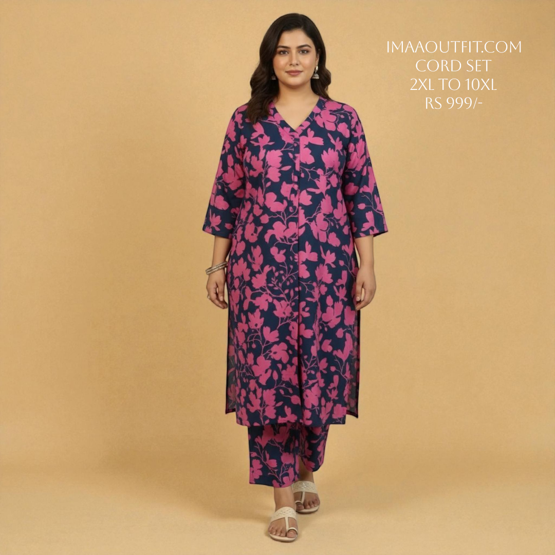 Purple floral Cord Set