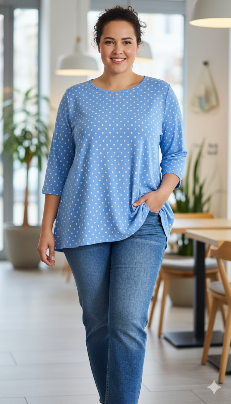 Sky Blue Polka Top