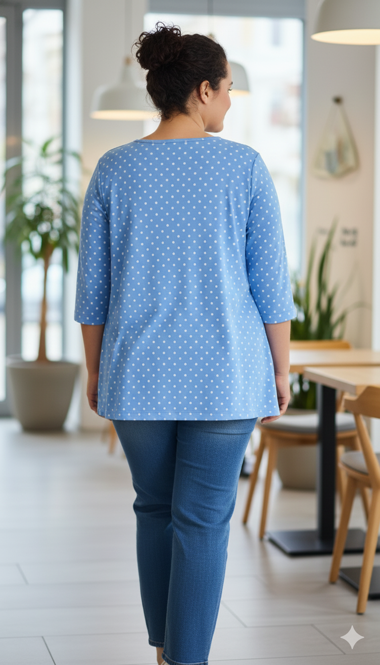 Sky Blue Polka Top