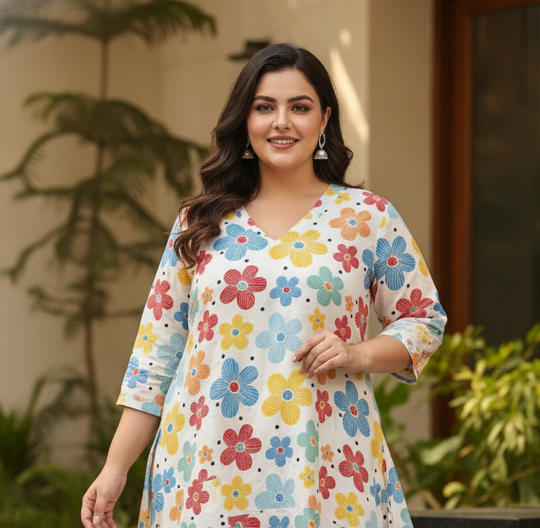 White Flowers Cord Set