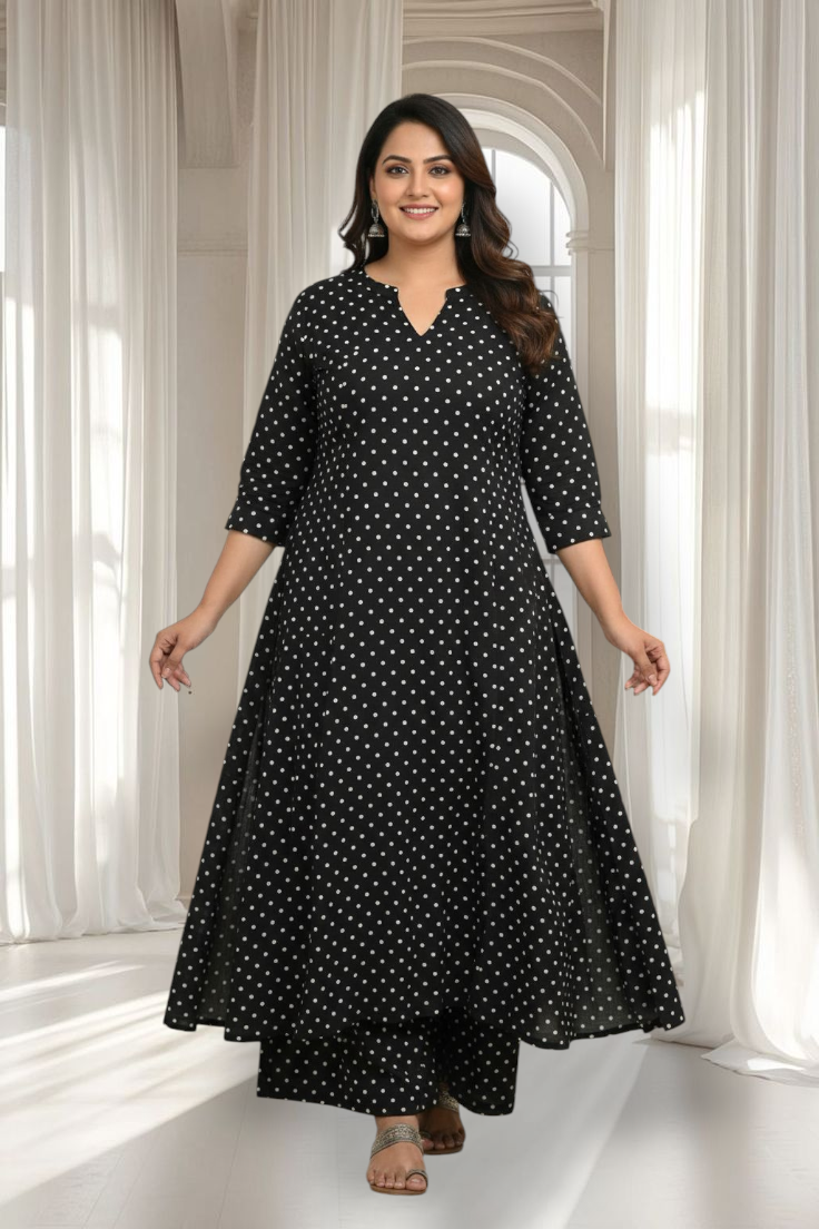 Black Polka  Cord Set