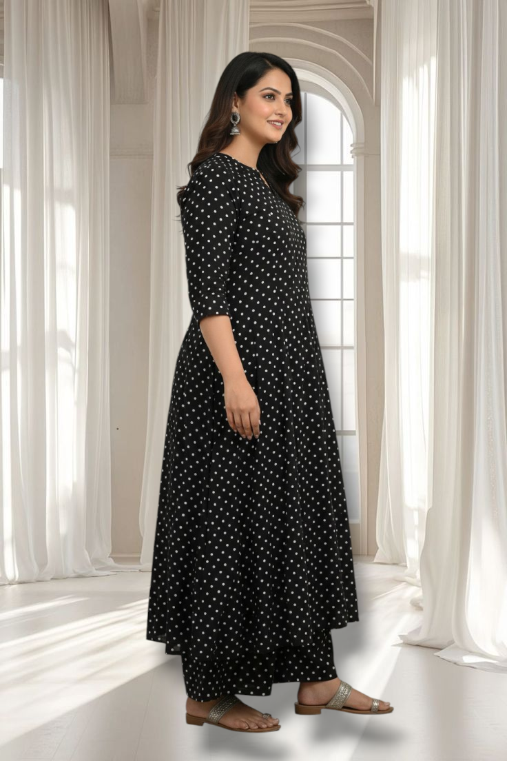 Black Polka  Cord Set