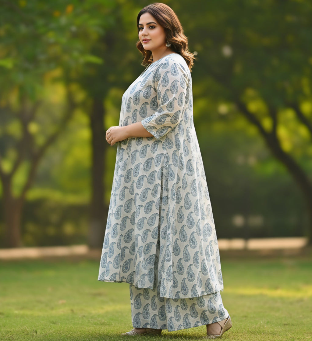 White floral Cord Set