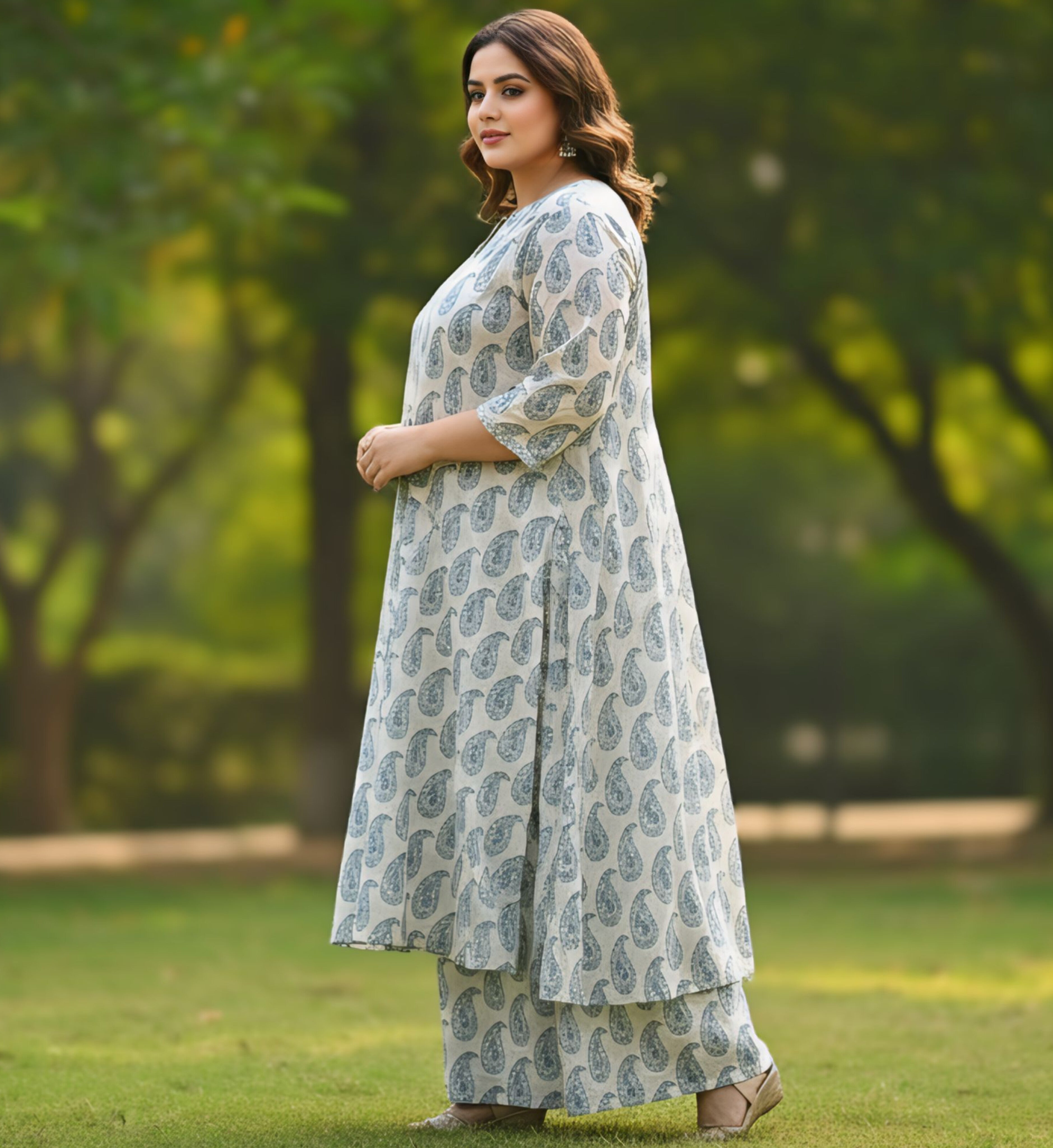 White floral Cord Set