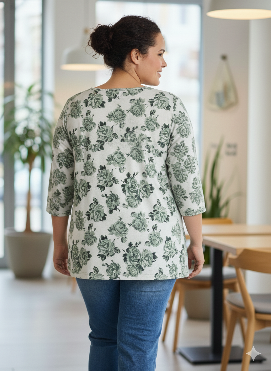 Green Florel Top