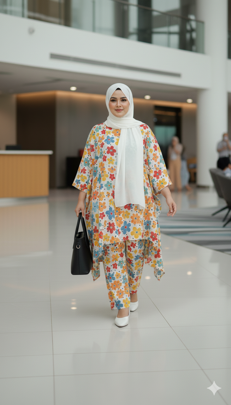 White floral Cord Set