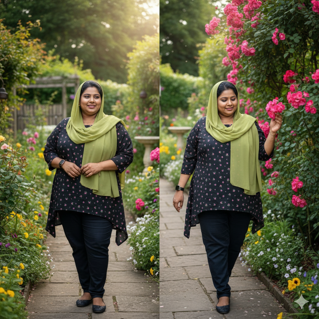 Black Florel Short Top